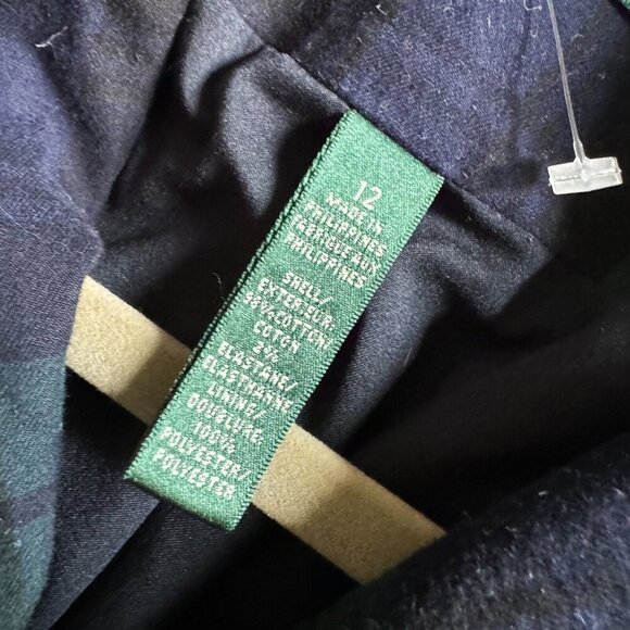 Lauren Ralph Lauren Blackwatch Plaid Blue Green Cotton Blazer 12 - Picture 11 of 11